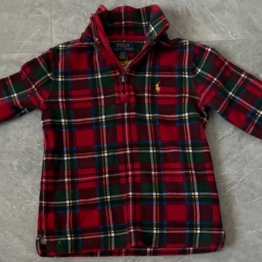Polo by Ralph Lauren 3T Plaid Half Zip